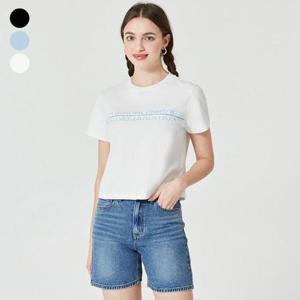 [게스]게스 여성  컷팅로고 반팔티_K OO2K1476