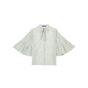 라움 여성  DAWEI 그레이 단색 면혼방 7부소매블라우스 CWBL3E137G1