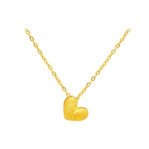 [아시아골드] 24k 샌딩 하트 순금목걸이 3.75g+18k붕어장식 포함