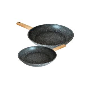 모던맘 블랙스톤 IH 인덕션 우드 마블코팅 후라이팬 2종 24+28