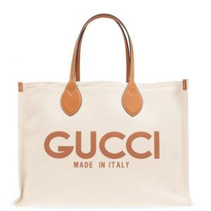 구찌 Gucci 772177FACUL 8451 여자 로고 프린트 탑 핸들 토트백