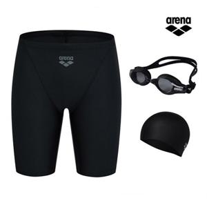 [아레나] 아레나 하우투 세트 A4FM1MF01 BLK (주머니백 증정) 수경 수모 남성4부 실내수영복 3종 A4FM1MF01