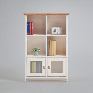 (착불)로쏘가구 마리엔틱 800 원목 3단 도어 책장 워시오크