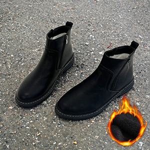 남성 블랙 지퍼 기모 첼시부츠 겨울 워커 ZG-TT618