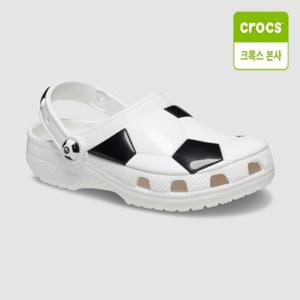 [크록스] 클래식 축구공 클로그 키즈 화이트 블랙 210157-103 210157