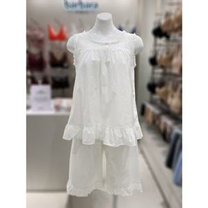 [바바라] AWP4599S 아이보리 오가닉면 로맨틱 민소매 파자마 AWP4599S