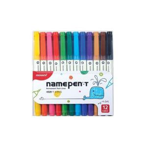 모나미 네임펜 T 트윈 라이너 12색세트 양면 AM 얇은네임펜 수성네임펜 유성네임펜 중간네임펜 네임펜 필기