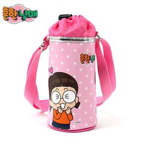 코코브레인 흔한남매 따릉 원통 물병가방 핑크