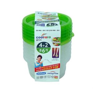 쿨라라 원형 밀폐용기 1호 300ml 6개입