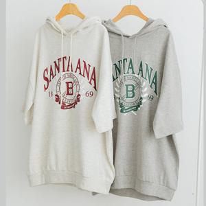 남자 산타아나 1869 반팔 후드 티셔츠 5C-TSH-Q066-멜란지