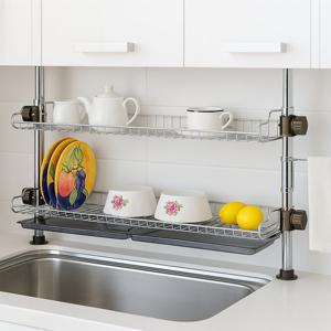 리빙 기둥식 씽크선반 2단 800 싱크대선반 식기건조대