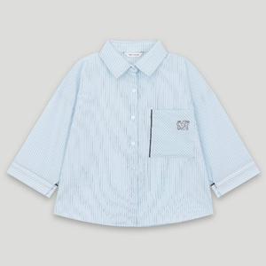 [코데즈컴바인] 포켓 자수 배색 스트라이프 셔츠 (CKB-SH305W6) CKBSH305W60