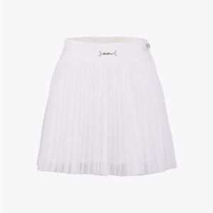 페어라이어 여성 도트 샤 플리츠 스커트. (화이트)
