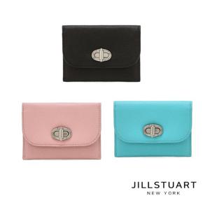 [질스튜어트] 블랙,핑크,블루 가죽 오브 장식 2단 카드지갑 JAWA5F003BK.023P2.033T2