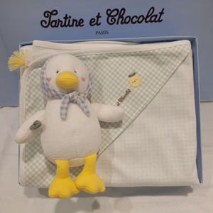 [쇼콜라] 쇼콜라 체크싸개블랭킷도기애착인형세트 (TNNWIU03UB)가을겨울공용출산선물 TNNWIU03UB