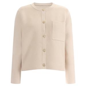 [샵앤]도톰 여성 라운드 금장단추오픈 간절기 봄 캐시미어 니트