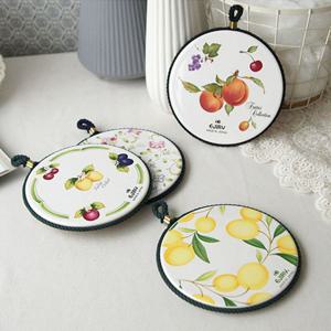 과일무늬 세라믹 냄비받침 1P 후라이팬 밥솥 받침대