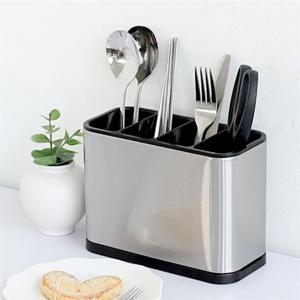 주방 커트러리 조리도구 물빠짐 스텐 사각 4구 수저통 수저꽂이 수저정리함