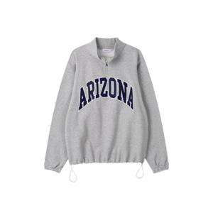 남자 애리조나 오버핏 반집업 기모 티셔츠 RM-TSK-Q061-회색