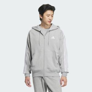 아디다스후드집업 LQM JW6926 에센셜+ 루즈 핏 3S 프렌치 테리 풀집 후디