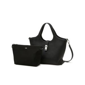 [닥스핸드백] 블랙 소가죽 체크 장식 포인트 토트백M DCBA6E162BK