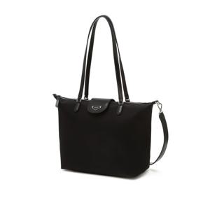 [헤지스]HIBA6E383BK_[ dito] 여성 에디토 블랙 나일론 탑지퍼 와이드 숄더백 L