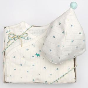 [블루독베이비] (MN)리프플라워배내바디수트.모자세트 (46170040030) 4617004003