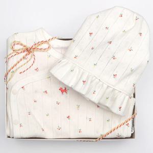 [블루독베이비] 리프플라워배내바디수트.모자세트 (24617004003) 2461700400