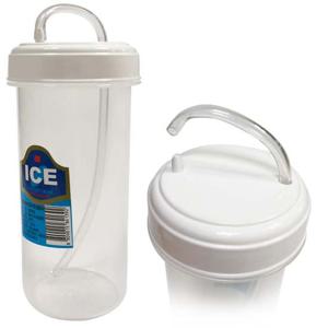 덕신 빨대컵(300ml)병원물컵 빨대물병 환자용 PP빨대