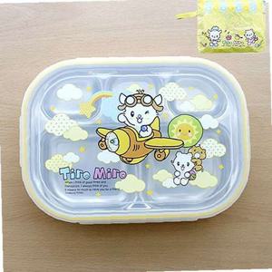 심플 캐릭터 사각 어린이 밀폐 식판 set
