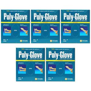 폴리글러브 200매 5팩 일회용 위생 비닐 장갑