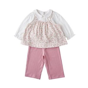 [밍크뮤] 밍크뮤ch 로맨틱플라워베스트 SET상하복(백일돌어린이집유치원룩) (3611361102) 3611361102