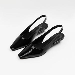 [신난다슈] 여성 슬링백 힐 3cm 발편한 여자 웨지힐 슬링백 구두 펌프스 힐 밴딩 ST261100 블랙