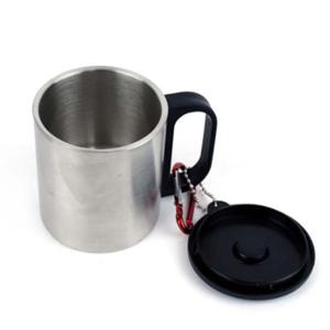 스텐물컵 캠핑용 스텐컵 손잡이 가방고리 뚜껑컵 1P
