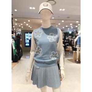 [파리게이츠] 26SS봄 여성 리본 플라워 자가드 니트 베스트 (521F1SV201BL) 521F1SV201