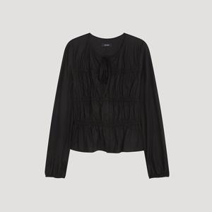 [시스티나]코튼 셔링 스트랩 블라우스 AWWBLP11040