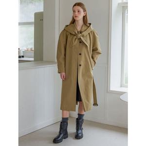[올리브데올리브] (올리브데올리브 )OW4AR875 탈부착 후드 벨티드 롱 트렌치 코트 OW4AR875