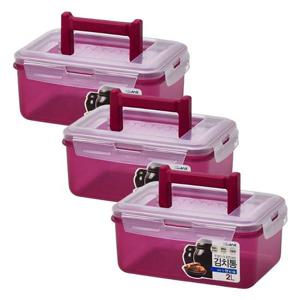 코멕스 뚜껑이 더 튼튼해진 김치통 마젠타 2L X 3개