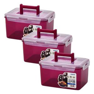 코멕스 뚜껑이 더 튼튼해진 김치통 마젠타 4.6L X 3개