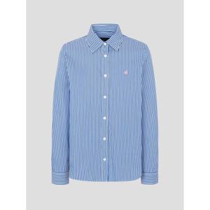 [빈폴레이디스] [Essential] 스트라이프 슬림핏 셔츠  블루 (BF6264E02P)