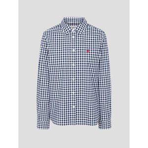 [빈폴레이디스] 코튼 혼방 깅엄체크 슬림숏 셔츠 네이비 (BF6264C07R)