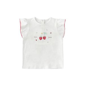 [밍크뮤] (IV)스트로베리프릴반소매티셔츠 (36315-332-06) 3631533206