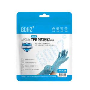 휴대용 TPE 위생장갑 일반M 12매 1P 주방 미용 다용도