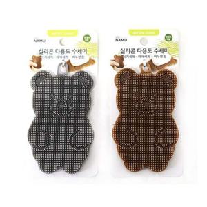 수세미 설거지 싱크대 청소 실리콘 수세미 곰돌이