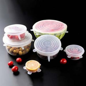 실리콘 뚜껑 랩 덮개 6P 만능 에코 주방 반찬 밀폐