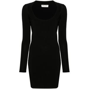 생로랑 스쿱넥 스트레치 리브 니트 원피스 782641Y76EO 1000 BL