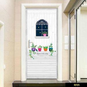 [데코] 별빛내리는창가에서 현관문시트지 화이트 팬시스티커