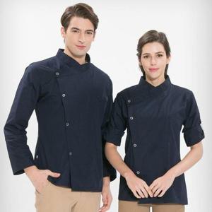 주방조리복 똑딱이 버튼식 간편 착용 요리사 긴팔 메쉬 조리복