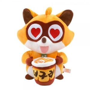 너구라라면굿즈 너구리 빌리지 인형-너구리와컵라면