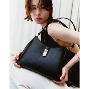 닥스 ACC [CLA] 블랙 소가죽 체크 장식 포인트 숄더백 M DCBA6E163 389181